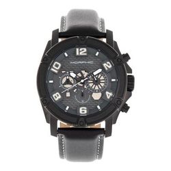 Morphic Watches Morphic M73 Series Chronograph Leather-Band Watch - Black