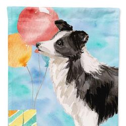 Caroline's Treasures Polyester Happy Birthday Border Collie Garden Flag 2-Sided 2-Ply