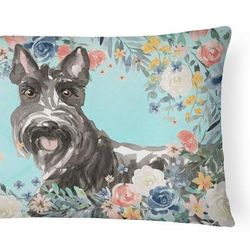 Caroline's Treasures 12 in x 16 in Outdoor Throw Pillow Scottish Terrier Canvas Fabric Decorative Pillow