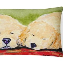 Caroline's Treasures 12 in x 16 in Outdoor Throw Pillow Golden Retriever Canvas Fabric Decorative Pillow