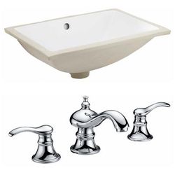 18.25-in. W CUPC Rectangle Undermount Sink Set In White - Chrome Hardware - American Imaginations AI-22875