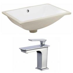 18.25-in. W CUPC Rectangle Undermount Sink Set In White - Chrome Hardware - American Imaginations AI-22889