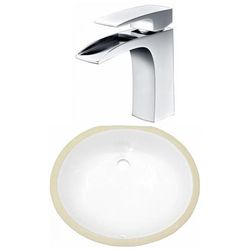 16.5-in. W CSA Oval Undermount Sink Set In White - Chrome Hardware - American Imaginations AI-23055