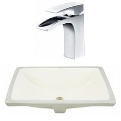 20.75-in. W CSA Rectangle Undermount Sink Set In Biscuit - Chrome Hardware - American Imaginations AI-23077