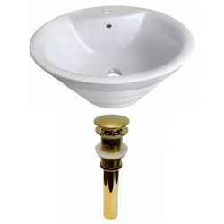 19.25-in. W Above Counter White Vessel Set For 1 Hole Center Faucet - American Imaginations AI-30952