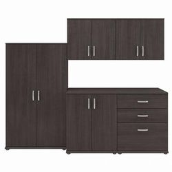 Bush Business Furniture Universal 5 Piece Modular Laundry Room Storage Set with Floor and Wall Cabinets in Storm Gray - Bush Business Furniture LNS003SG