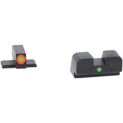 AmeriGlo Green Tritium Lamp Orange Outline FRONT Green Single Dot REAR XD-201