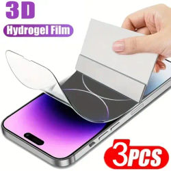 Film Hydrogel pour iPhone Couverture Complète 11 12 13 14 15 Pro Max Mini Protecteur d'Écran