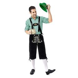 Oktoberfest Lederhosen Tedesco Monaco di Baviera Wiesn Prati Per uomo Panno in stile tradizionale