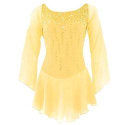 Vestito da pattinaggio artistico Per donna Da ragazza Pattinaggio sul ghiaccio Vestiti Completi Rosa baby Bianco / Bianco Giallo e giallo Scollatura posteriore Elastene Media elasticità Addestramento