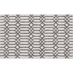 Wide Width Linkage Bath Rug by Mohawk Home in White Pewter (Size 24" W 40" L)