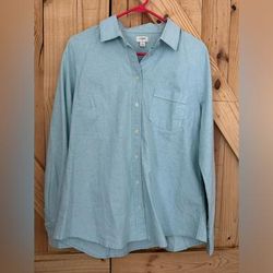 J. Crew Tops | J.Crew Baby Aqua Buttoned Down Collared Shirt | Color: Blue/White | Size: L