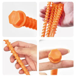10pcs Camping Mountaineering Tent Nails Outdoor Canopy Rainproof Tarpaulin Fixed Plastic Nails Threaded Square Nails 26cm