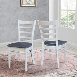 "36" Round Extension Dining Table With 2 Emily Chairs - Set of 3 Pieces - Whitewood K05-36RXT-C617-2"