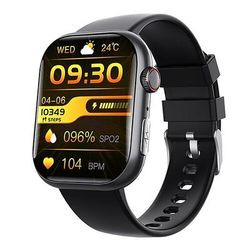 f100 smart watch chiamata bluetooth schermo grande da 2.1 pollici ecg hrv 24 ore monitor di salute della frequenza cardiaca sos uomo donna smartwatch