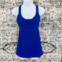 Lululemon Tops | Lululemon Cross My Heart Tank Size 6 (See Listing) Racer Back | Color: Blue | Size: 6