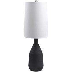 Capriglio 22"H x 8"W x 8"D Rustic Black/White/Metallic Silver/Metallic - Nickel/Translucent Table Lamp - Boutique Rugs
