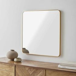 Ockenfels 24"H x 24"W x 1"D Modern Gold Accent Mirror - Boutique Rugs