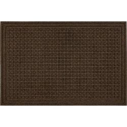 Waffle Grid Impression Door Mat by Mohawk Home in Brown (Size 24" X 36")