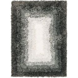 Wide Width Ombre Border Bath Rug by Mohawk Home in Pewter (Size 24" W 60" L)