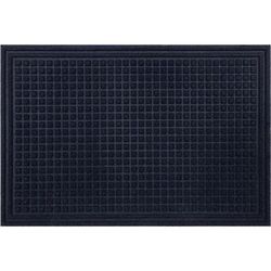 Waffle Grid Impression Door Mat by Mohawk Home in Blue (Size 36" X 48")