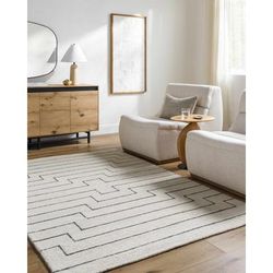 Wyome 5' x 7'6" Wool Off White/Ivory/Charcoal Area Rug - Boutique Rugs