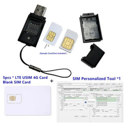 LTE ICCID IMSI SIM Card Reader Writer Programmer 2FF 3FF 4FF 2G 3G 4G Writbale SIM +5pcs SIM blank Cards+SIM personalize Tool