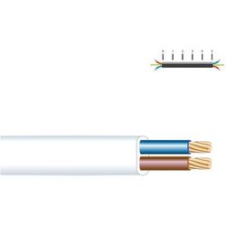 Câble électrique haut-parleur plat 2x1mm blanc euro/mts