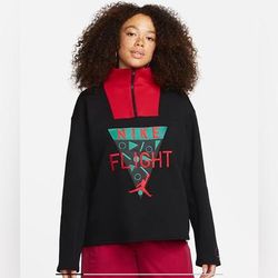 Nike Tops | Jordan X Nina Chanel Abney Funnel Neck Top | Color: Black/Red | Size: M