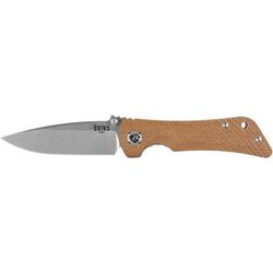 Southern Grind Spider Monkey Folding Knife 3.25in CPM S35VN Steel Micarta Handle Drop Point Stain Tan SG06030025