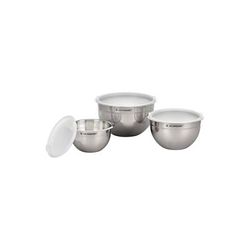 Le Creuset Nested Mixing Bowls w/ Nonslip Silicone Base & Plastic Air Tight Lids Steel ST00007000001005