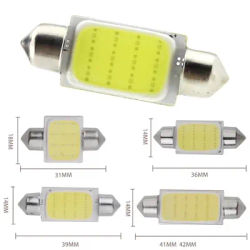 2 pezzi C10W C5W LED COB festone 31mm 36mm 39mm 41mm 42mm 12V lampadine bianche auto targa lettura