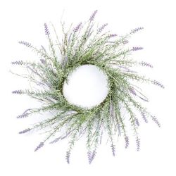 Lavender Floral Twig Wreath 28"D by Melrose in Purple
