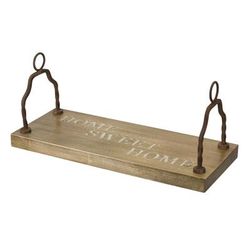 Home Sweet Home Wood Garden Swing With Metal Handles 23.5"L by Melrose in Brown