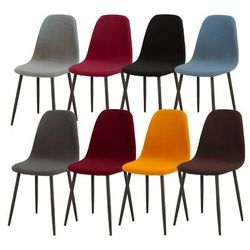 TEMU 1pc Milk Solid Color Stretch Shell Chair Cover Dining Chair Slipcovers Polyester Classic Slipcover Grip Elastic Band Chair Cover