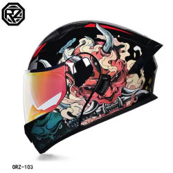 ORZ casco moto Unisex certificazione DOT casco a sezione trasversale a doppia lente casco di