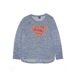 Superman Pullover Hoodie: Blue Tops - Kids Girl's Size X-Large