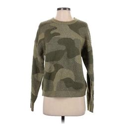 Lucky Brand Pullover Sweater: Green Camo Tops - Women's Size Small