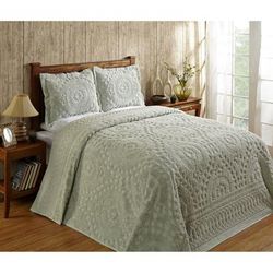 Rio Collection 100% Cotton Bedspread Set by Better Trends in Sage (Size TWIN)
