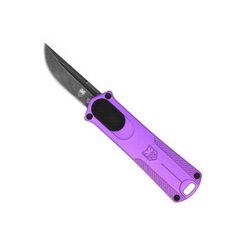 CobraTec Knives California 952 OTF Folding Knife 1.75in Stonewashed D2 Steel Non-Serrated Drop Blade Purple CALI952PURDNS