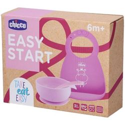 Chicco Set Pappa Silicone 6m+ Rosa 1 pz