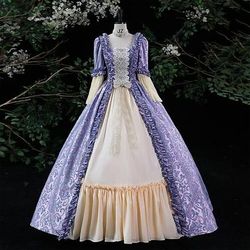 Gotico Vittoriano Ispirato al vintage Vestito Costume da festa Abito da Ballo Principessa Shakespeare Tinta unica Abito da ballo Costume Per donna Halloween Carnevale San Valentino Festa serale Feste