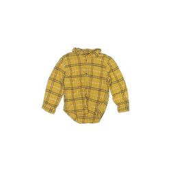 Zara Baby Long Sleeve Button Down Shirt: Yellow Tops - Kids Boy's Size 2