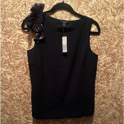 J. Crew Tops | J Crew Women’s Black Business Tank Purple Sequin Bow Size 4 | Color: Black | Size: 4