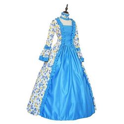 Vintage Rococò Rinascimento Maxi Vestito Normale A sbuffo Cenerentola Principessa Collo quadrato Costume Halloween Carnevale Mascherata Feste Halloween Performance Adulti