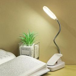 1pc Clip On Book Light, Battery Powered Flexible Hose Table Lamp, Desktop Small Reading Lamp, Portable Small Night Light For Room Decor