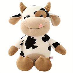 TEMU 30cm/11.8in Animal Cartoon Cows Stuffed Plush Toy - Perfect Christmas Gift For Kids!