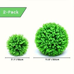 2packs Artificial Plant Boxwood Topiary Balls, Uv Protected Faux Plants Decorative Balls For Outdoor Patio Garden Balcony Backyard And Indoor Home Wedding Decoration