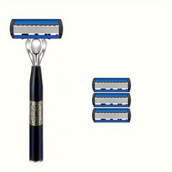 TEMU 6-layer Manual Razor For Men, 3/6/12/18/24pcs Replacement Blades, Classic Comfortable Shaving Razor