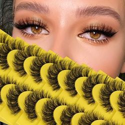 10 Pairs 3d Faux Mink Lashes Fluffy Soft Wispy Volume Natural Long E-girls False Eyelashes Eye Lashes Reusable Lashes Makeup